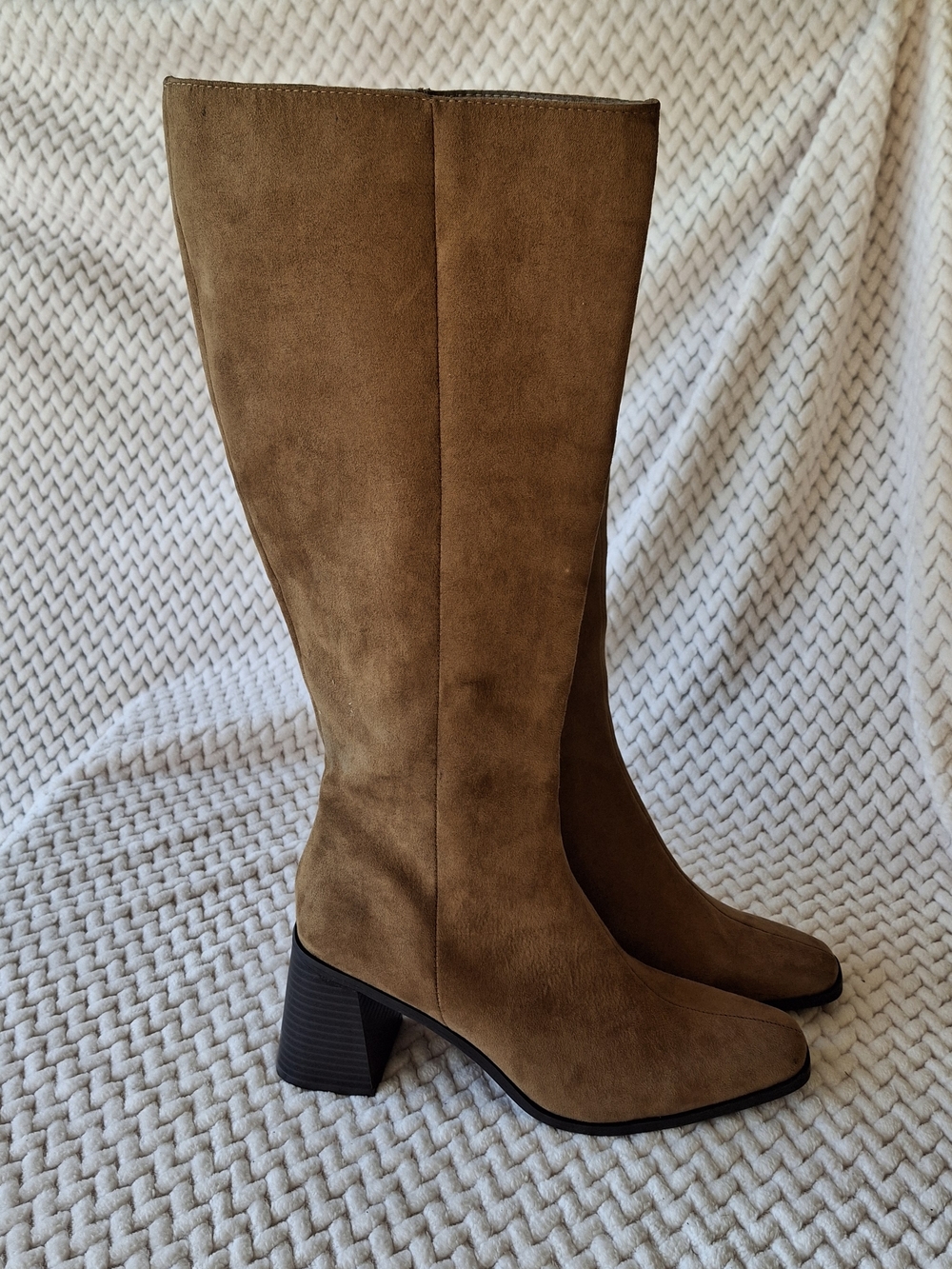 Primark Tall Tan Suede Block Heel Boots